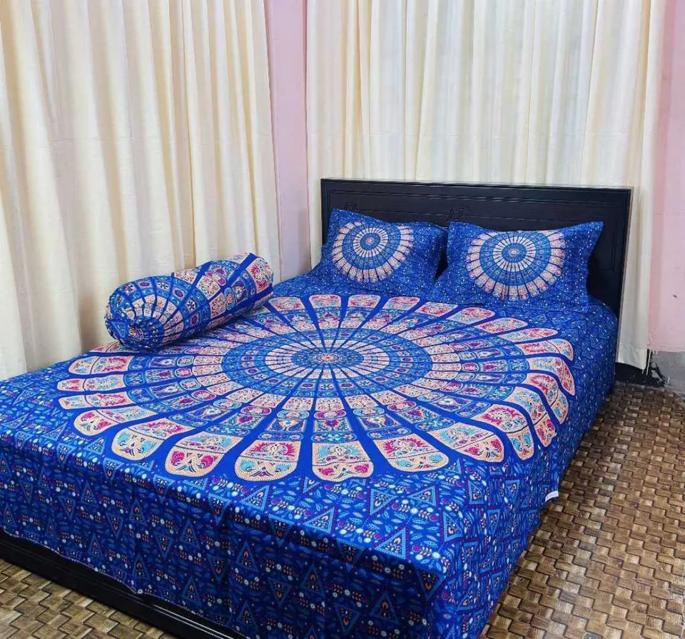 Exclusive Cotton King Size Panel Bed sheet ৩ পিসের সেট