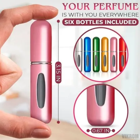 (3 Pcs) 5ml Portable Mini Refillable Perfume Bottle - Aluminium Body
