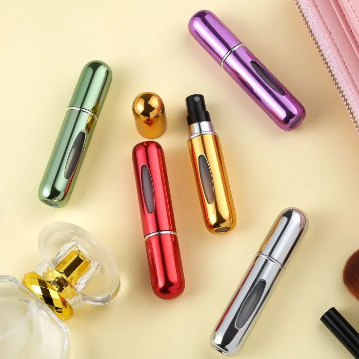 (3 Pcs) 5ml Portable Mini Refillable Perfume Bottle - Aluminium Body